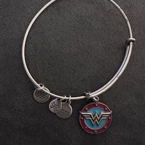 Alex and Ani Silver Bracelet with Wonder Woman Charm